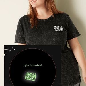 Victoria’s Secret PINK Halloween campus Short Sleeve Tee Glow in the dark